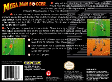 Mega Man Soccer (USA) box cover back